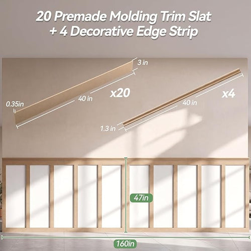 24 Pcs Mdf Board and Batten Wall Panel Kits - Image 2