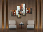 Wieco Art Huge Size Artwork 4 Panels 100% Hand-painted Modern Canvas Wall Art - Image 5