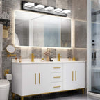 Ralbay Dimmable Matte Black Vanity Light Modern 5 Lights Acrylic Stainless - Image 6