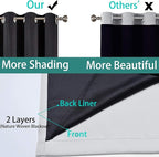 Yakamok 100% Blackout Curtains for Bedroom 84 Inch Length, 2 Thick Layers - Image 5