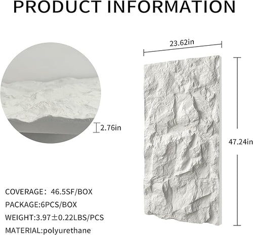 3D Faux Stone Wall Panels, Lightweight & Waterproof Accent Marble Rock Skin - Image 2