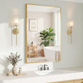 Koonmi Gold Rectangle Wall Mirror, 20x30 Inch Bathroom Mirror, Aluminum Frame by KOONMI