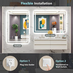 48x40 LED Bathroom Mirror with Lights, Backlit and Front Lit Anti-Fog Lighted - Image 6