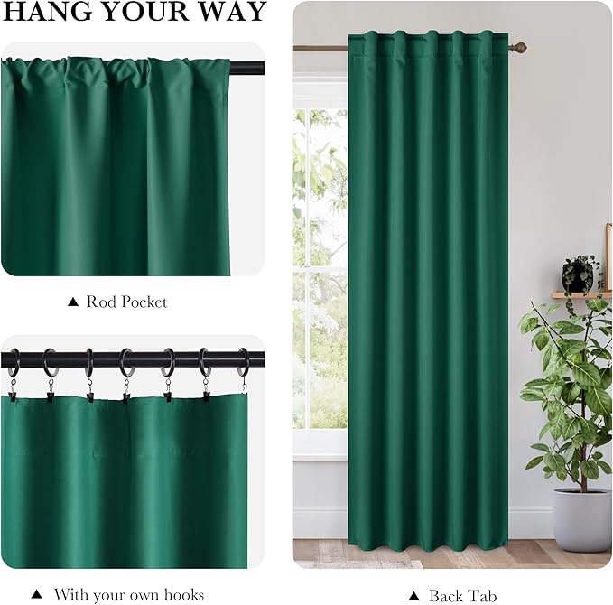 RYB HOME 100% Blackout Short Curtains - Image 2