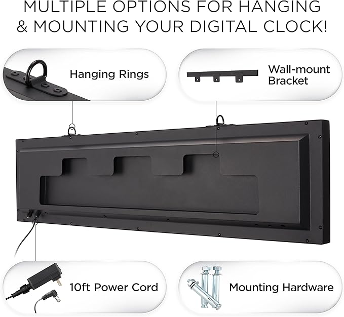 Ivation Oversized 36" Outdoor Waterproof Digital Clock, Auto Time Sync - Image 7