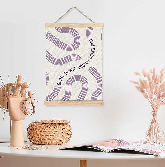 Yomisex Purple Slow Down You're Doing Fine Inspirational Wall Art Poster - Image 3