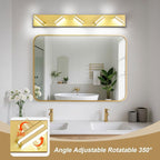 Modern LED Bathroom Lights Fixtures 5-Light, Metal Gold Acrylic Wall Lighting - Image 2