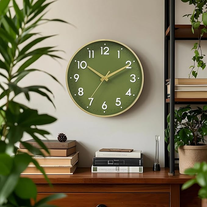 Mosewa Wall Clock 14 Inch, Battery Operated Non-Ticking Modern Analog Clock - Image 2