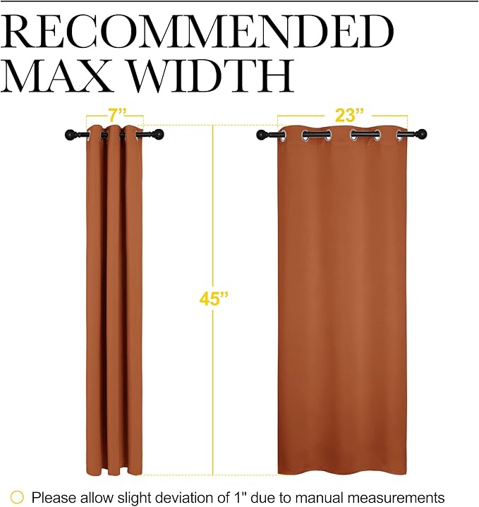 NICETOWN Burnt Orange Window Curtains Blackout Drapes, Thermal Insulated Solid - Image 7