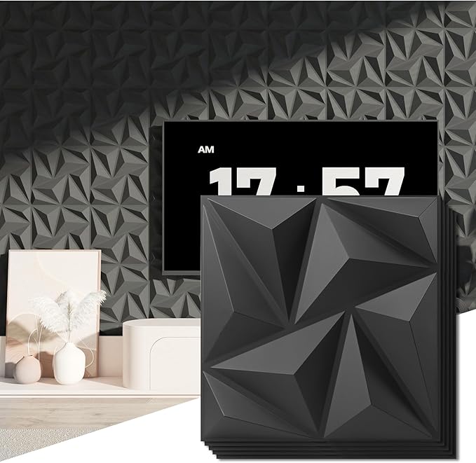 Art3d 3D Wall Panels 100 Pack, 11.8" x 11.8" PVC Wall Panels by Art3d