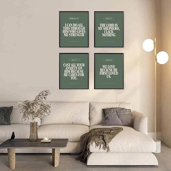 Locomiss Sage Green Christian Wall Art Decor Posters, Modern Bible Verse - Image 6