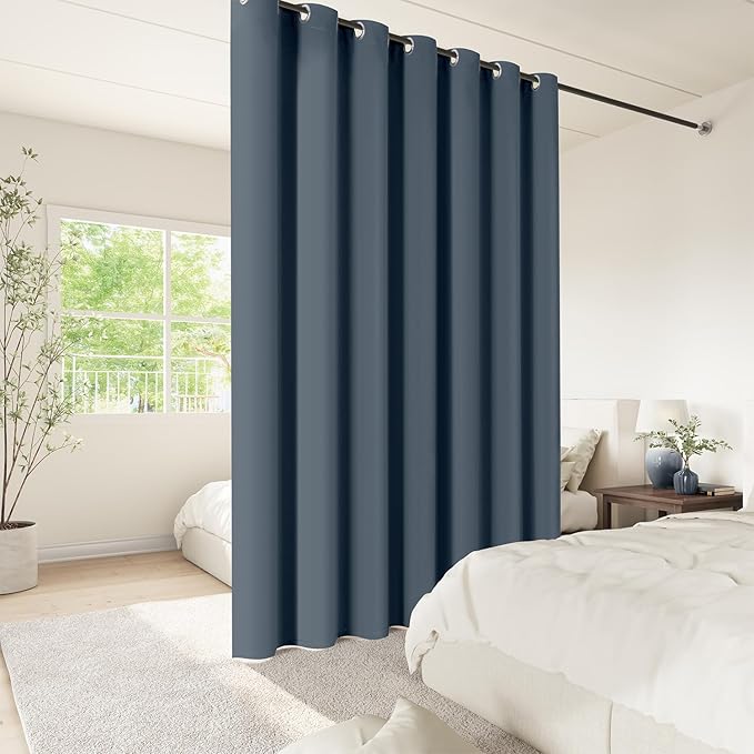 ChrisDowa Room Divider Curtain 96 Inches Long, Wide Blackout Sliding Door - Image 2