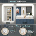 60x30 LED Bathroom Mirror with Lights, Backlit and Front Lit Anti-Fog Lighted - Image 6