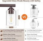 3-Light Bathroom Light Fixtures, Classic Wall Light Fixture - Image 4