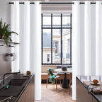 RYB HOME White Curtains 84 inches Long Privacy Room Darkening Energy Saving - Image 2