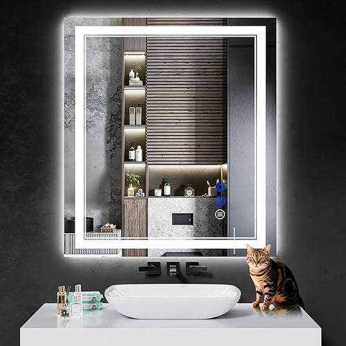 36"x32" LED Bathroom Mirror by INFINIGLASS