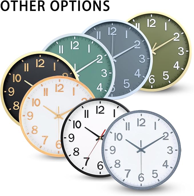 Wall Clocks Battery Operated 10 inch Modern Wall Clock, Silent Non Ticking Wall - Image 8