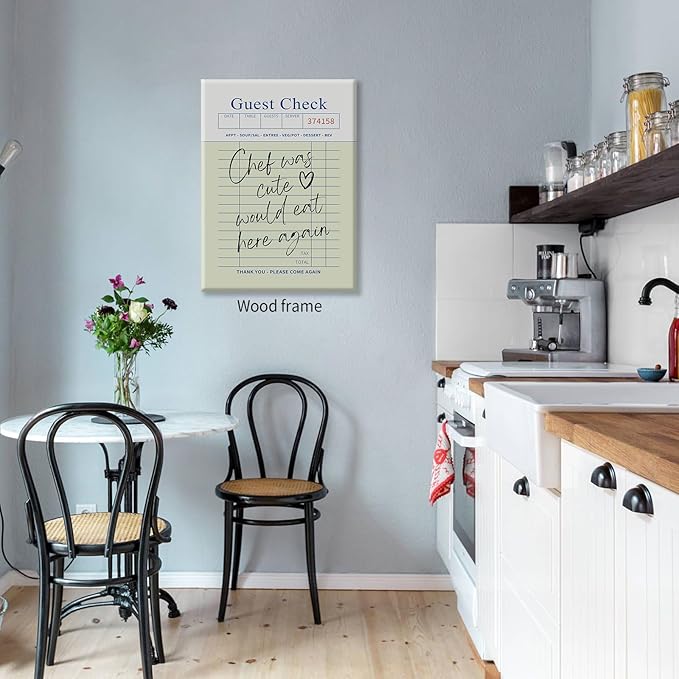 Framed Wall Art Posters Trendy Kitchen Guest Check Prints Chef Was Cute Would - Image 6