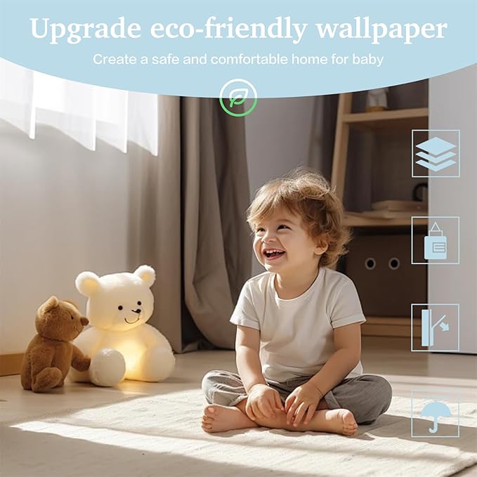 Dimoon 236''x17.7'' White Thicken Peel and Stick Wallpaper Contact Paper Modern - Image 2
