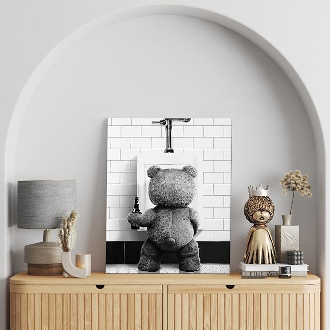 DIHSIEG Motivational Canvas Wall Art Funny Bathroom Wall Art Floral Canvas - Image 6