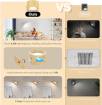 AKSDA Battery Operated Wall Sconces Set of 2, Magnetic Cordless LED Wall Lights - Image 6