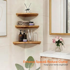 Gieanoo Corner Floating Shelf 10inch Solid Oak Wood Floating Corner Shelf - Image 3