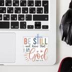 (3 pcs) Be Still and Know That I Am God Vinyl Decal Sticker Inspirational Quotes Jesus Bible Verse Christian Sticker for Water Bottle Tumbler Laptops Phone Case Car Kindles Hard Hat - 2.8x3