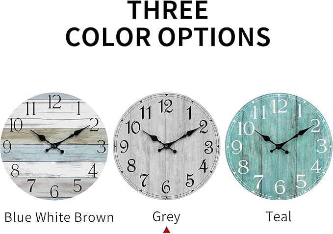Wall Clock, Country Round Clocks Farmhous Wall Decorative - Image 2
