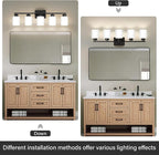 FonmYim Black Bathroom Light Fixtures, 5-Light Modern Vanity Light Over Mirror - Image 5
