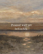 InSimSea Framed Canvas Wall Art, Vintage Coastal Landscape Painting, Rustic - Image 7