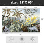 -Tropical Botanical Palm Leaf Fabric Wallpaper Living Room Bedroom Bathroom - Image 4