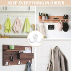 Homanu 34 Pack Coat Hooks, Heavy Duty Double Prong Coat Hooks Wall Mounted - Image 2