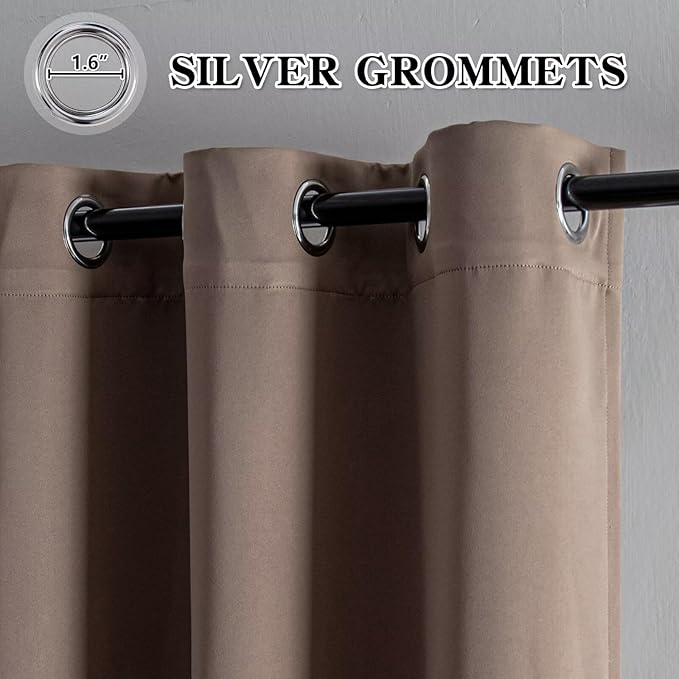 IGEMAEVE Blackout Sliding Door Curtains 108 Inch Length, Extra Wide Room - Image 2