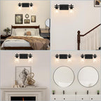 2-Lights Bathroom Vanity Lights, Matte Black Vanity Light Fixtures Over Mirror - Image 7