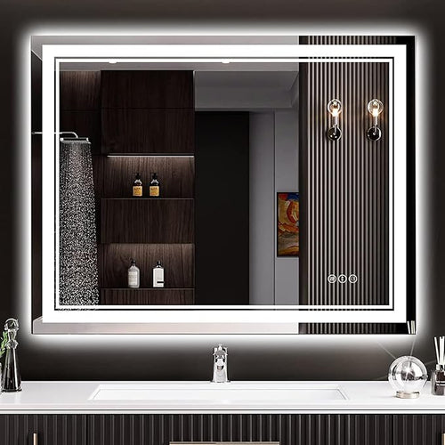 30x36 LED Bathroom Mirror with Lights, Backlit and Front Lit Anti-Fog Lighted by Awandee