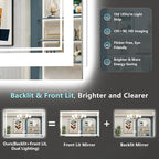 55x40 LED Bathroom Mirror with Lights, Backlit and Front Lit Anti-Fog Lighted - Image 3