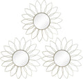 3 Pack Metal Mirrors for Wall Sunburst Wall Mirrors Home Décor Decorative by Uaussi
