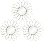 3 Pack Metal Mirrors for Wall Sunburst Wall Mirrors Home Décor Decorative by Uaussi