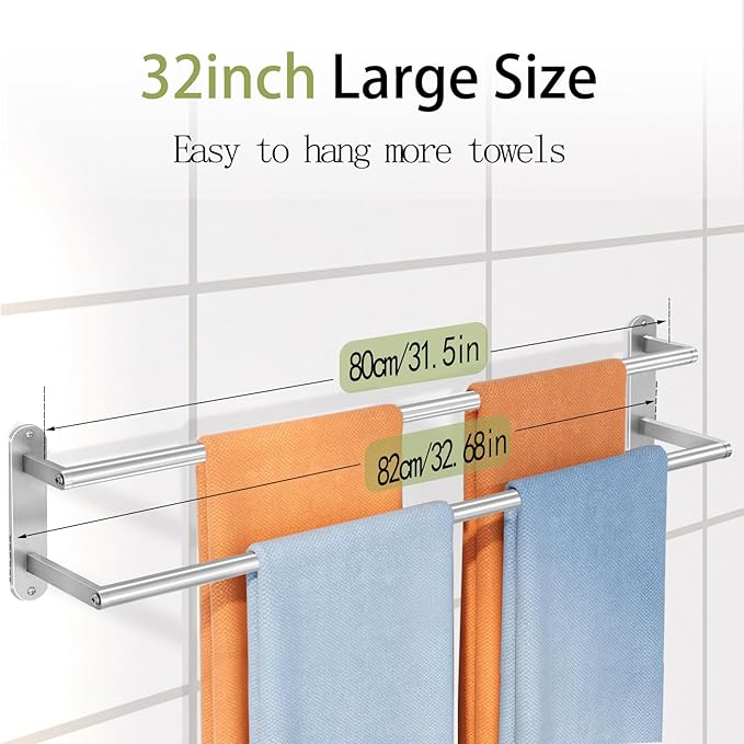 Double Towel Bar 32 Inch, Towel Rack - Image 4