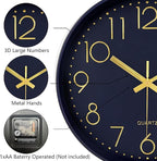 Modern Silent Wall Clock, 12 Inch Wall Clocks Battery Operated Large Number - Image 6