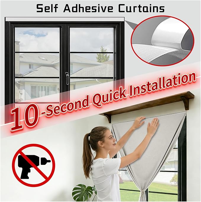 No-Drill 100% Blackout Window Curtain - Image 3