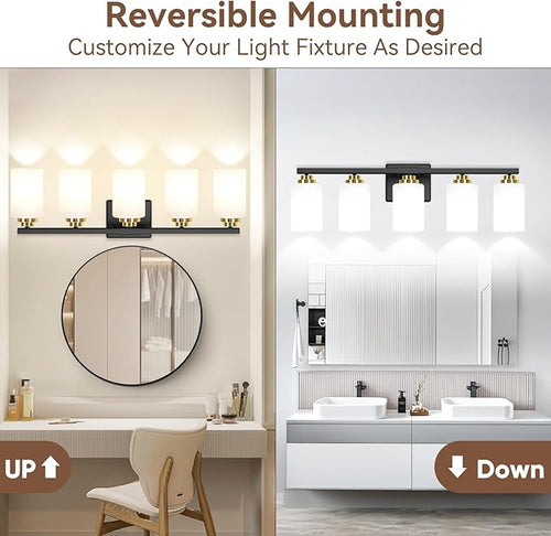5-Light Bathroom Light Fixtures, Classic Wall Light Fixture - Image 2