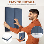 IFNOW Wall Mounted Upholstered Headboard Queen, 3D Peel and Stick Soundproof - Image 5