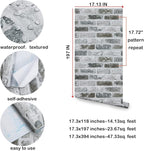 Guvana 17.3"×197" Brick Peel and Stick Wallpaper Grey Brick Contact Paper Self - Image 7