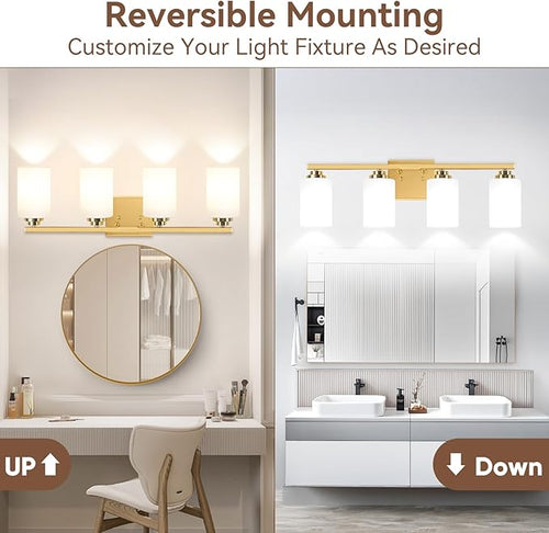 4-Light Bathroom Light Fixtures, Classic Wall Light Fixture - Image 2