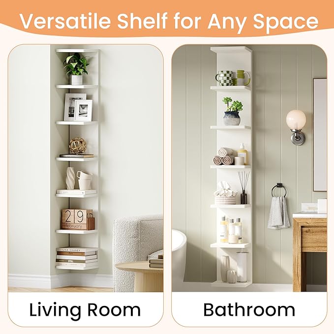 upsimples 7-Tier Floating Wall Shelf, Decorative Shelves - Image 7