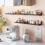 YGEOMER Brown Floating Shelves for Wall, 16.5 Inch Farmhouse Wall Shelves for - Image 2