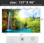 -Green Lake Waterfall Scenery Fabric Wallpaper Living Room Woodland Forest - Image 4