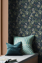 Simon&Siff Vintage Peel and Stick Wallpaper Blue Floral Wallpaper Wildflowers - Image 4