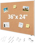 Mr. Pen- White Frame Cork Bulletin Board, Office Wall Cork Board - Image 8
